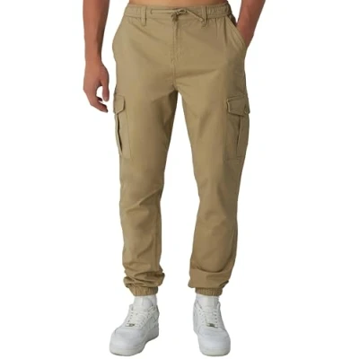 Abbildung von Smith &amp; Solo Cargohose Herren Chino Hose Cargo Hosen Stretch, Arbeitshosen Baggy Baumwolle, Activewear für mit Taschen Kordelzug (Camel, 2XL)