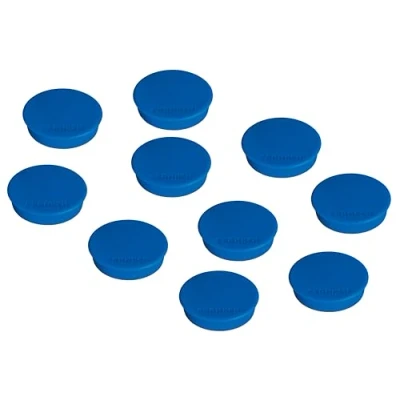 Abbildung von FRANKEN Magnete Rund, 10 Stück, Hochwertige Haftmagnete für Büro, Haushalt, Werkstatt, ideal Whiteboards, Kühlschrank, Plantafeln oder Schaukästen, 38 mm, Blau, HM38 03