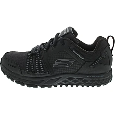 Abbildung von Skechers Herren Escape Plan Sneaker, Black Leather Mesh Trim Bbk, 47.5 EU