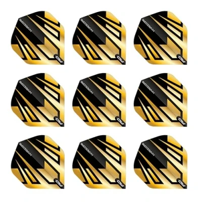 Abbildung von RED DRAGON Hardcore Premium Gold und Schwarz Tribal Dartflug 3 Set pro Packung (insgesamt 9 Dart Flights)