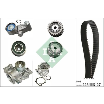 Abbildung von INA 530 0426 30 Wasserpumpe + Zahnriemensatz mit SUBARU: Impreza I Saloon, II Estate