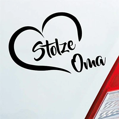 Abbildung von Hellweg Druckerei Stolze Oma Liebe Herz Großmutter Enkel Auto Aufkleber Sticker Heckscheibenaufkleber