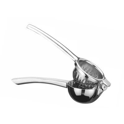 Abbildung von HENDI Zitronenpresse, BarUp, Handpresse, Limettenpresse, Zitruspresse, Handpresse mit extra großen Griffen zum leichteren Pressen, 215x75x(H)55mm, ø75mm Presskugel, Edelstahl