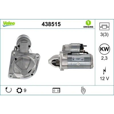Abbildung von VALEO 438515 Anlasser 12 2,3 9 82 PEUGEOT: Boxer Van, Minibus, Platform / Chassis, FIAT: Ducato II Minibus