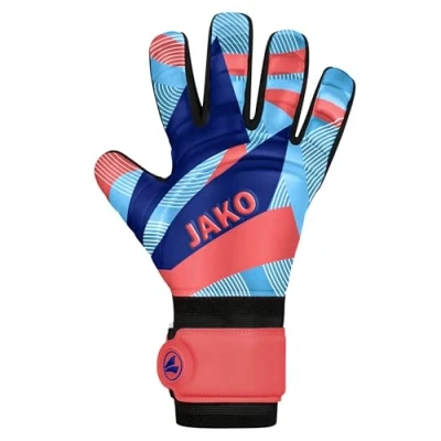 Abbildung von JAKO Unisex Torwart Handschuhe River Basic Junior RC, Coral/SkyBlue/Navy, 8