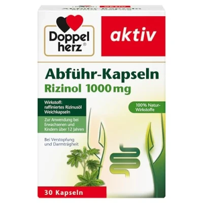 Abbildung von Doppelherz Abführ Kapseln Rizinol 1000mg