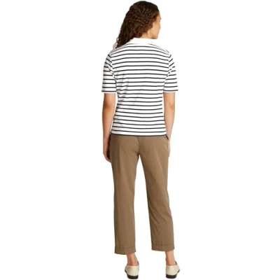 Abbildung von Tommy Hilfiger Damen Poloshirt Kurzarm Regular Fit, Mehrfarbig (Breton Ecru/Dark Night Navy STP), XL