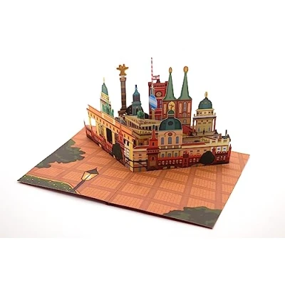 Abbildung von 3D Pop Up Berlin Skyline Karte für alle Gelegenheiten Handgemachte Souvenir Geburtstagskarte Reisegutschein