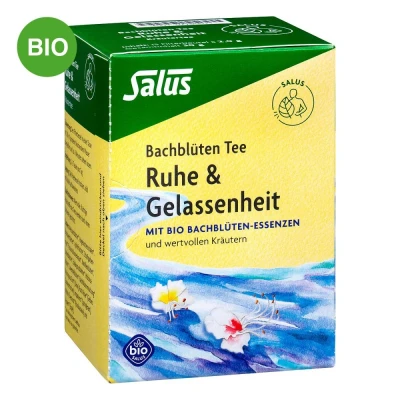 Abbildung von Bachblüten Tee Ruhe &amp; Gelassenheit