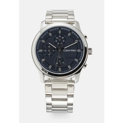 Abbildung von Calvin Klein Brushed DIAL Bracelet Chronograph silvercoloured /blue, Herren, Größe: One Size, Silver coloured /blue