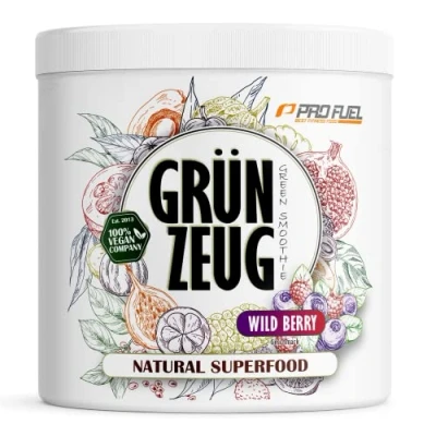 Abbildung von Superfood Drink Pulver WILD BERRY 300g natürliche Vitamine, Mineralstoffe &amp; Antioxidantien das Beste aus über 40 Sorten Obst, Gemüse, Algen und Gräsern GRÜNZEUG Smoothie 100% vegan