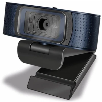 Abbildung von LogiLink UA0379 Konferenz HD USB Webcam Professional, 80 Weitwinkelobjektiv, Dual Mikrofon mit Rauschunterdrückung, Autofokus, Sichtschutzabdeckung, für Videokonferenzen &amp; Live Streaming, schwarz