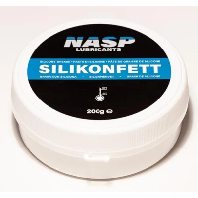 Abbildung von NASP Silikonpaste Silikonfett Montagemittel Schmierfett Armaturen Dichtungen Gummi O Ringe transparent 200gr Dose Made in Germany