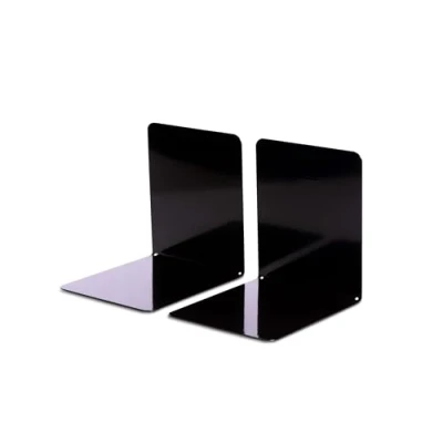 Abbildung von MAUL Buchstütze aus Metall (2er Pack) 14x12x14cm Bücherstütze möbelschonend mit Filzunterseite Bücherhalter, Organzier für Kinder, Bücher, Büro, Regal Stilvoller Buchhalter Schwarz