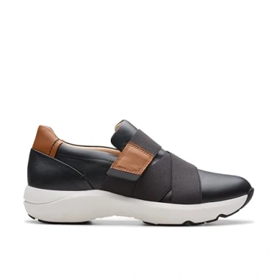 Abbildung von Clarks Damen Tivoli Strap Sneaker, Black Leather, 39.5 EU