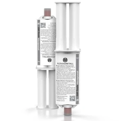 Abbildung von DIP Tools Flüssigmetall 25ml I 2 Komponenten Kleber extra stark, Epoxidharzkleber 2K Zwei Power Klebstoff Wasserfest, für Metalle, Holz, Kunststoffe, Stein und mehr (1x, 25, milliliter)