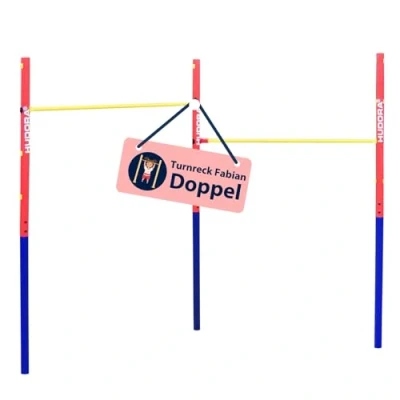 Abbildung von HUDORA Turnreck Fabian Standard/Pro einfache/doppelte Turnstange für Kinder &amp; Erwachsene 4 Fach höhenverstellbare Gymnastikstange belastbare Outdoor Fitnessstange bis zu 100kg