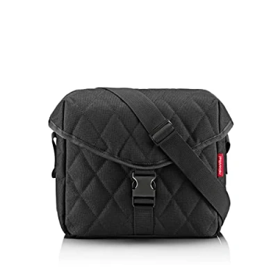 Abbildung von reisenthel saddle bag M rhombus black Stylische Umhängetasche im Satteltaschen Look
