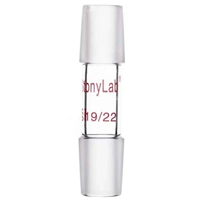 Abbildung von stonylab Glas 19/22 Gerader Laboradapter, Borosilikatglas 30 mm Zwischen Zwei Geschliffenen Inneren Standard Gelenk für die Laborlaborversorgung