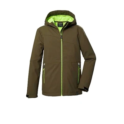 Abbildung von killtec Jungen Softshelljacke/Outdoorjacke mit Kapuze KOS 321 BYS SFTSHLL JCKT, dunkeloliv, 140, 41553 000