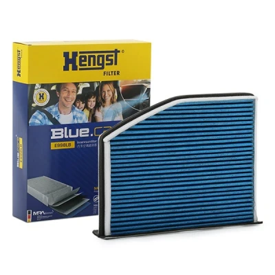 Abbildung von HENGST FILTER E998LB Innenraumfilter mit antibakterieller Wirkung 286 215 57 VOLKSWAGEN: Golf 5, Passat B7 Variant, Sharan II, SKODA: Octavia 2 Combi