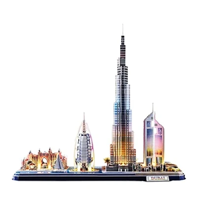 Abbildung von 3D Puzzle Dubai Led City Line Kinder Und Erwachsene Modellbausatz Geschenk Für Ab 8 182 Teilen