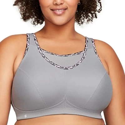 Abbildung von Große Größen Plusgröße Bustier Sport BH mit bestem Halt ohne Bügel Nr. 1066, Grau, 85J