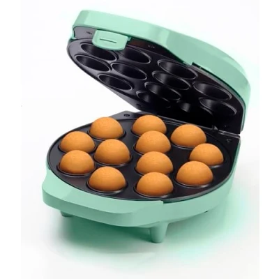 Abbildung von Bestron Waffeleisen für Cake Pop&#039;s im Retro Design, Pop Maker inkl. Butler, Gabel &amp; 12 Sticks, mit Antihaftbeschichtung,700 W, Farbe: Mint