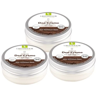 Abbildung von GREENDOOR Deo Creme for men 3 x 50ml SPARPACK, Natur Männer Deodorant, natürlich ohne Aluminium Salze Alkohol Parabene Palmöl, Aloe Vera Naturkosmetik, Deocreme Cremedeo
