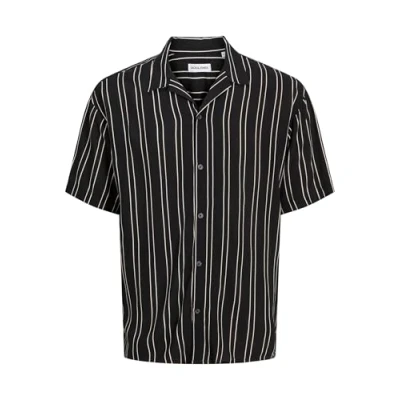 Abbildung von Jack &amp; Jones Jjejeff Stripe Resort Shirt Hemd, Herren, Größe: 4XL, Black