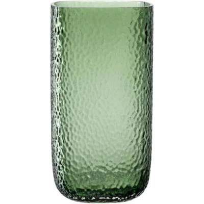 Abbildung von LEONARDO HOME Martello Vase, 1 Stück, vielseitige stilvolles Dekorationsstück mit haptischer Oberfläche, Zeitlose Pflanzenvase, einzigartige Blumenvase, Höhe 29 cm, grün, 033201