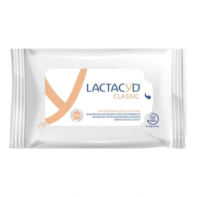 Abbildung von Lactacyd® Classic Intimreinigungstücher Mit angepasstem pH Wert und natürlicher L Milchsäure Klinisch geprüft &amp; bestätigt Praktisch für unterwegs 15 Stück