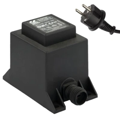 Abbildung von Netzteil 16 Watt IP44, LED Trafo, Transformator 230V auf 12V, Netzkabel 2 Pin Stecker, Netzstecker Polig, 12V Adapter, Netzgerät, Netzadapter, Niederspannung für Lichterketten
