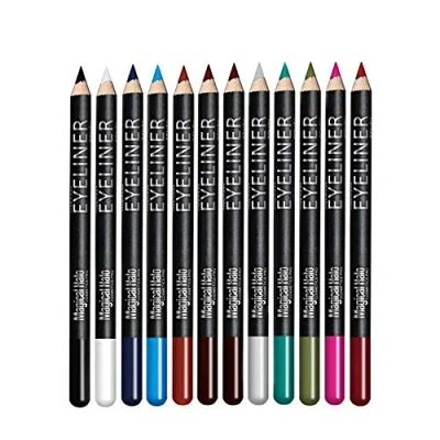 Abbildung von 12 Farben Kajal Set bunt wasserfest Kajalstifte für weiche Übergänge, Eye Pencil Liner Augen Make up von „Linble“