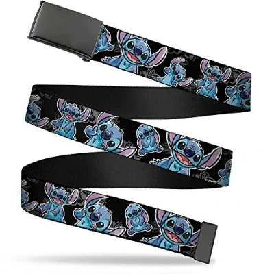 Abbildung von Buckle Down Herren Webgürtel Lilo &amp; Stitch 3,2 cm Gürtel, Mehrfarbig, 1.25&quot; Wide Fits up to 42&quot; Pant Size