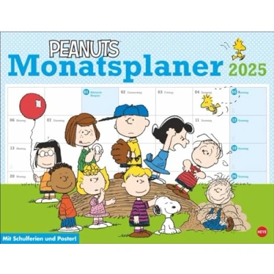 Abbildung von Peanuts Monatsplaner 2025: Praktischer Wandplaner mit den bekannten Comics. Kultiger Wandkalender zum Eintragen. Terminkalender lustigen Bildergeschichten. (Peanuts Kalender Heye)