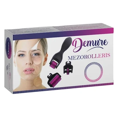 Abbildung von Demure Dermaroller 3in1, Bartroller Bartwuchs, Micro needle Roller zur Haut und Haarpflege Für Mann &amp; Frau 0.25/0.50/1.00mm, 0.50/1.00/1.50, Narbenroller (0.25/0.50/1.00 mm)