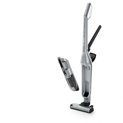 Abbildung von Bosch Akku Staubsauger Flexxo 2in1 Serie 4 BCH3P210, kabelloser Handstaubsauger, beutellos, hohe Saugleistung, Lange Laufzeit, Kurze Ladezeit, Fugendüse, alle Bodenarten, Silber