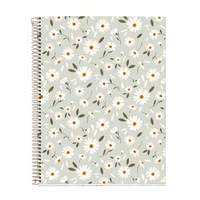 Abbildung von Miquelrius Notebook A4 (210 x 297 mm), kariert 5 mm, 120 Blatt 70 g/m², Einband aus grünem Karton, 4 farbige Streifen, Kupferspirale, Kollektion Spring Flowers, Blumen