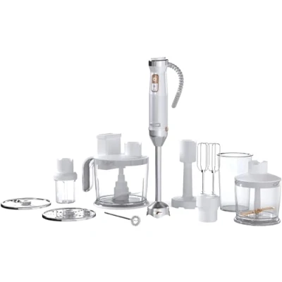 Abbildung von Sencor Multifunktionaler Ultra Power Stabmixer 10 in 1, 1500W, mit QuadBlade Technologie aus Titan, Stufenlose Geschwindigkeitskontrolle, Ergonomischer Griff und Komplettes Zubehör Weiß [SHB 6551WH]