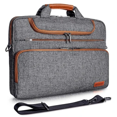 Abbildung von DOMISO 17 Zoll Wasserdicht Laptop Tasche Aktentasche Herren Schultertasche Notebooktasche Business für 17.3&quot; Notebook/Dell/Lenovo/Acer/HP/MSI/ASUS, Dunkelgrau