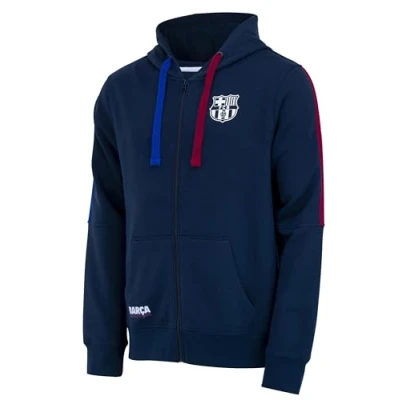 Abbildung von Herren Sweatshirt mit Kapuze und Reißverschluss, offizielle Kollektion des FC Barcelona, Fußball, Größe M