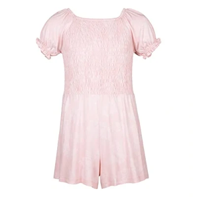 Abbildung von Hurley Mädchen Hrlg Smocked Romper Brecher, Pink Sand, 13 años