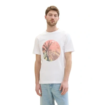 Abbildung von TOM Tailor MIT FOTO Tshirt print, Herren, Größe: Large, White