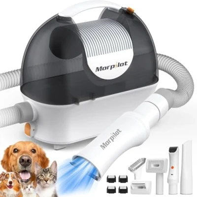 Abbildung von Morpilot Hundeschermaschine mit Staubsauger, Super Saugkraft 12000 Pa Saugt 99.99% der Tierhaare