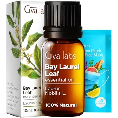 Abbildung von Gya Labs Ätherisches Lorbeerblattöl für trockenes Haar &amp; Kopfhaut (10ml) Rein, therapeutische Qualität Perfekt Aromatherapie, Haarwuchs Schlaf Vernebeln oder auf Haut anwenden