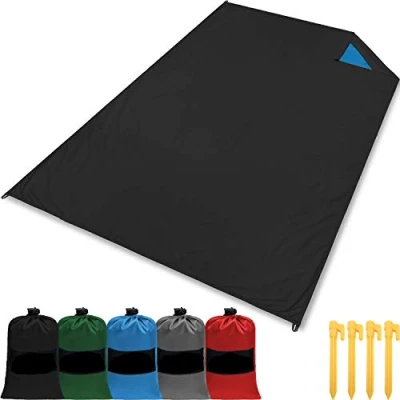 Abbildung von gipfelsport Picknickdecke Outdoor Picknick Decke I Stranddecke, wasserdicht, waschbar, sandfrei 200x140cm groß schwarz