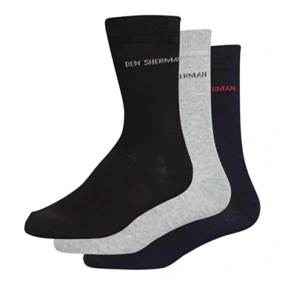 Abbildung von Ben Sherman Herren Hedgehunter Socken, Mehrfarbig (Navy/Grey/Black 3pkb), 7/10 (Herstellergröße: 7 11) (3er Pack)