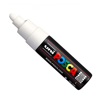 Abbildung von Uni Posca PC 7M, Marker, Kunststift Großes Kugelspitze 4, 55, 5 Mm 15 Farben Weiß