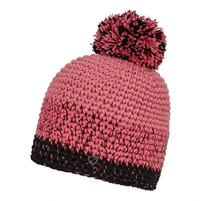 Abbildung von Ziener Unisex Intercontinental Bommel M tze geh kelt Fleece Futter dreifarbig, pink vanilla, Einheitsgröße EU